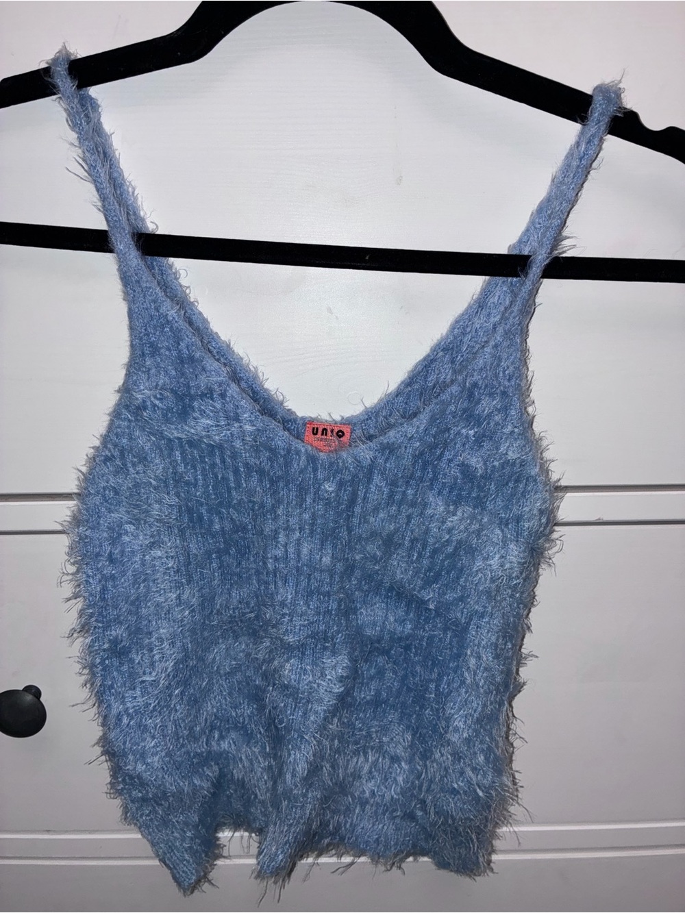 UNIQ fuzzy blue tank top